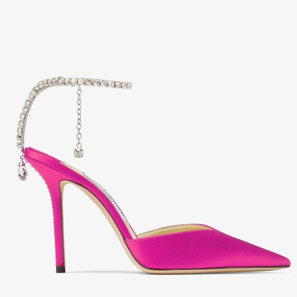 Jimmy Choo Saeda 100 fuscia heels 38 - Picture 2 of 11